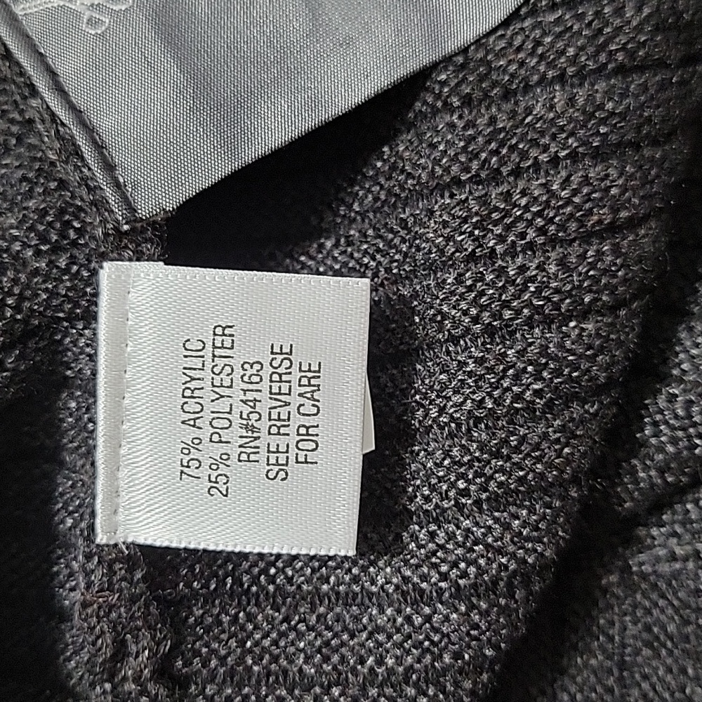 Dana Buchman Charcoal Ribbed Diamond Knit Sweater Dress Size Medium - Picture 8 of 8